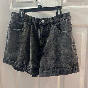 High Rise Black Jean Shorts